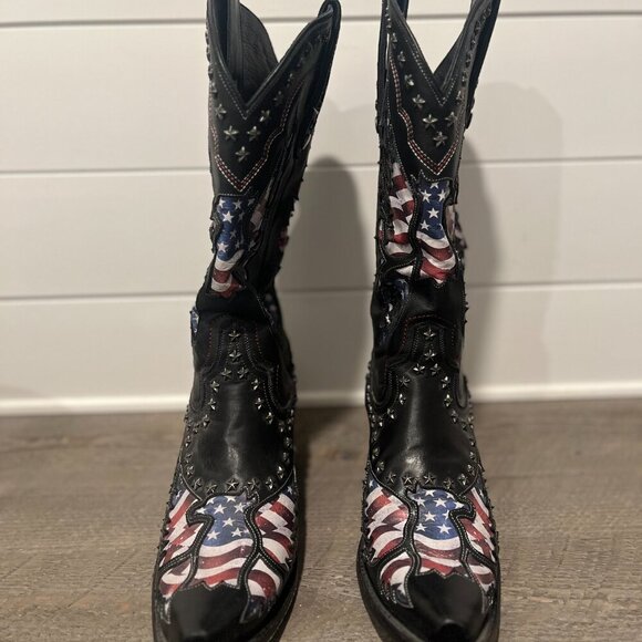 Lane Women's Old Glory Western Boots - Snip Toe Size 11 - Picture 4 of 6